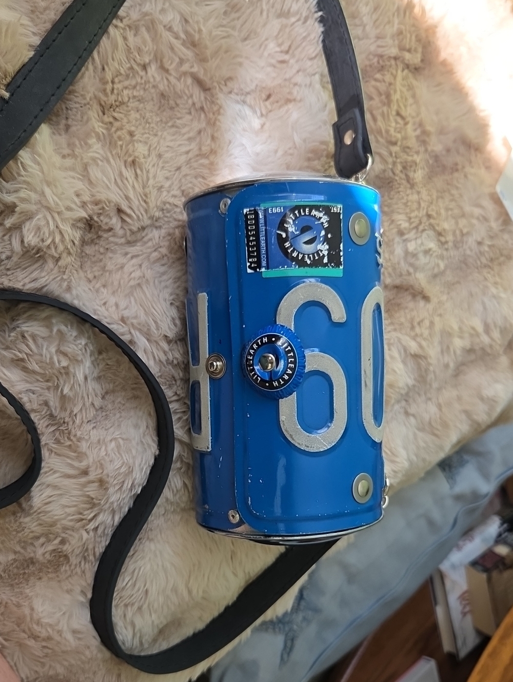 Little Earth Blue Retro Crossbody Bag with Black Strap